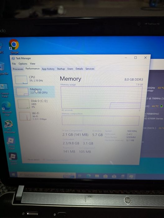 Laptop HP Pavilion i7-2630QM 8gb RAM video AMD 6700  HDD 320