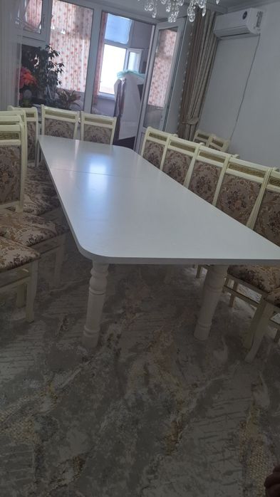 15 орындығымен 3метр столымен сатылады.