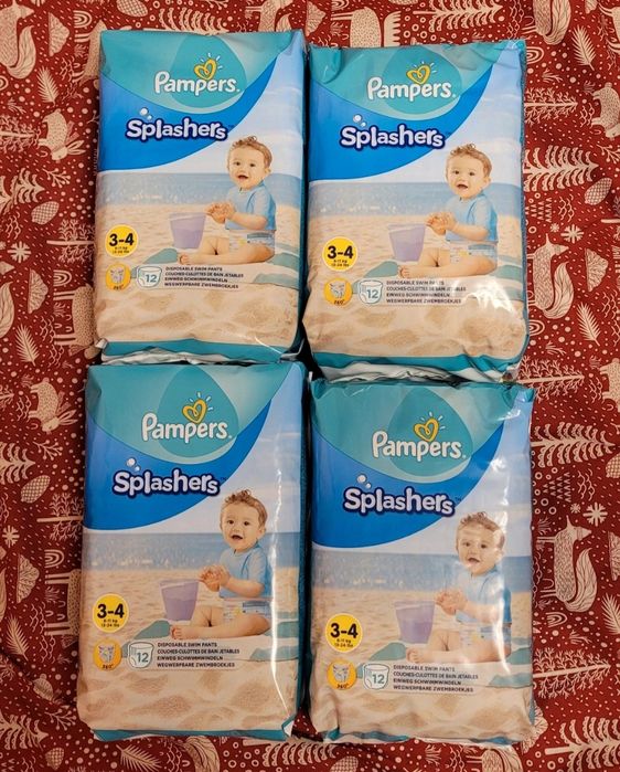 Scutece Noi Apa Pampers Splashers Nr 3-4, 360°, 4 baxuri = 48 bucăți,
