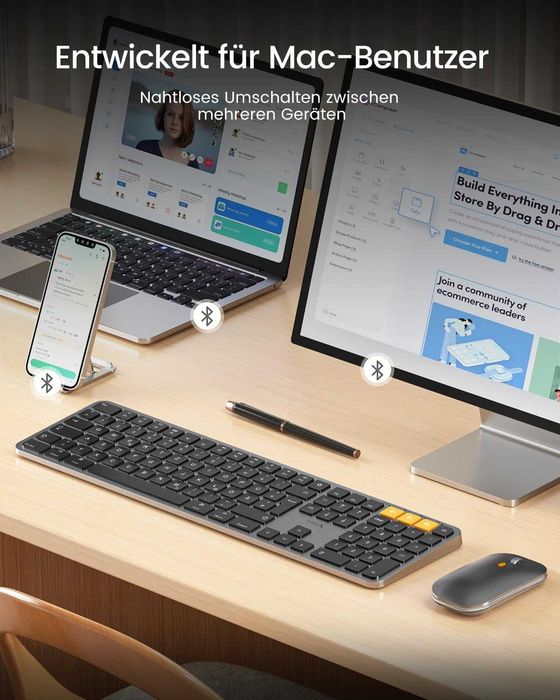 Set Tastatură și Mouse Bluetooth ProtoArc KM100-A pentru Mac și iOS
