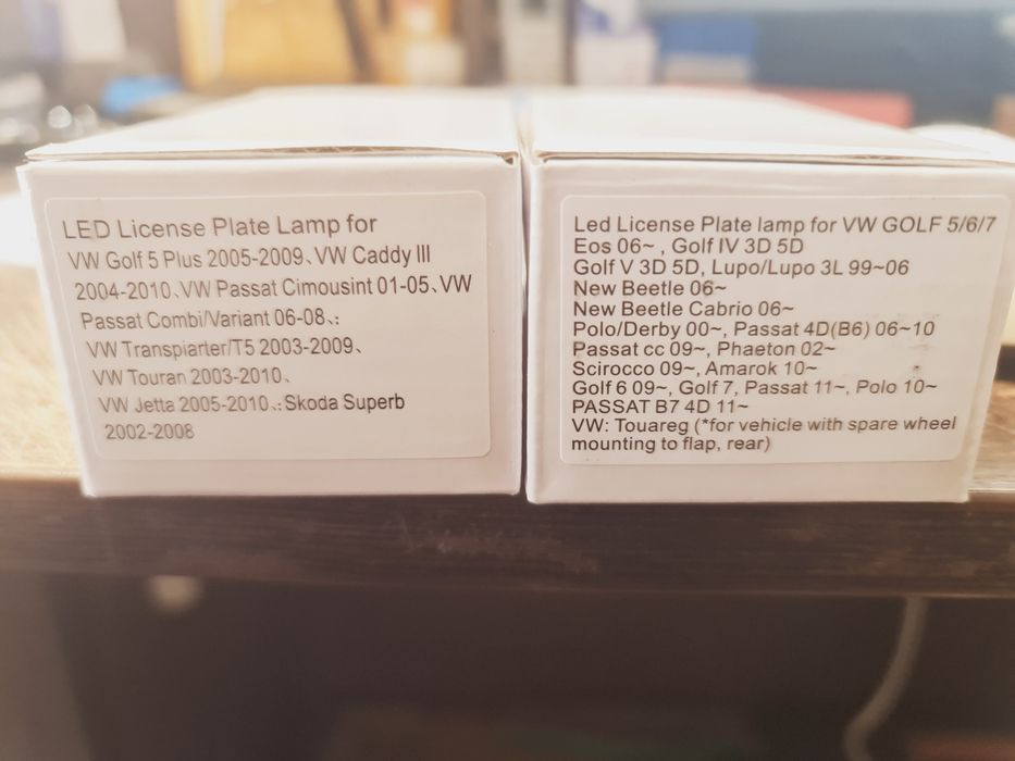 Лед плафони за номера на Фолксваген Голф Пасат Туаран Тигуан Туарег