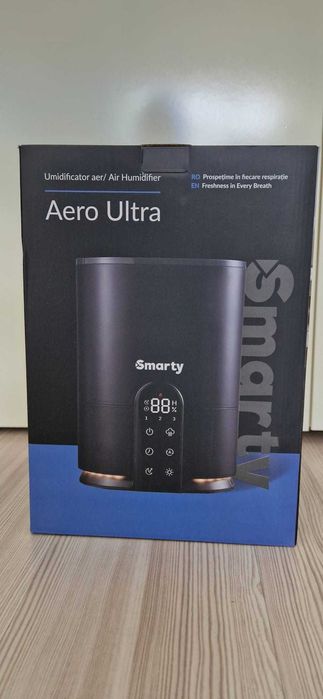 Umidificator aer Smarty Aero Ultra, tehnologie ultrasonica, ecran tactil, functii aromatizare