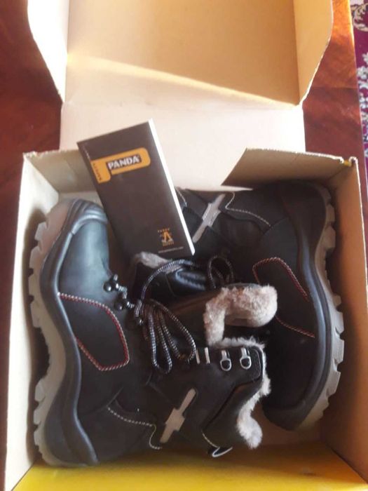 Итальянская Ботинка "Panda" натуральная кожа с натуральным мехом.