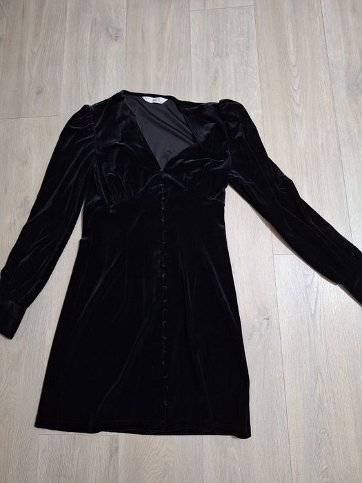 Rochie neagra de catifea