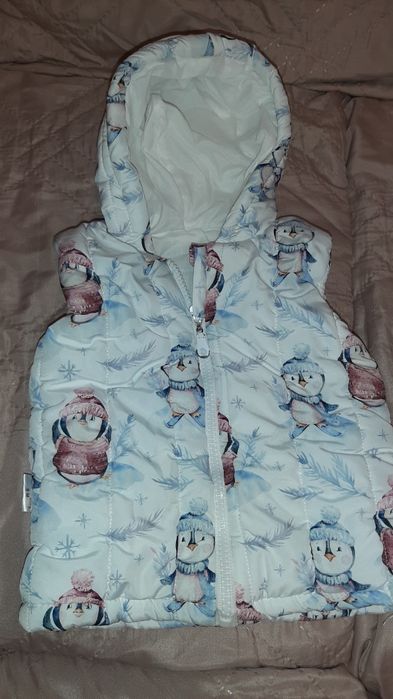 Бебешки есенно-зимен  елек с блузка