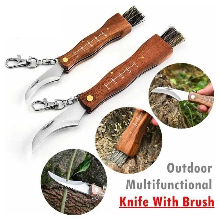 Нож за гъби с ЧЕТКА Гъбарски нож Два размера ! Сгъваем нож !