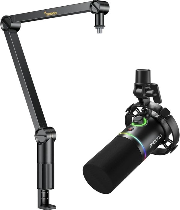 Микрофон MAONO PD200XS Black в комплекте: микрофон + стойка (boom arm)