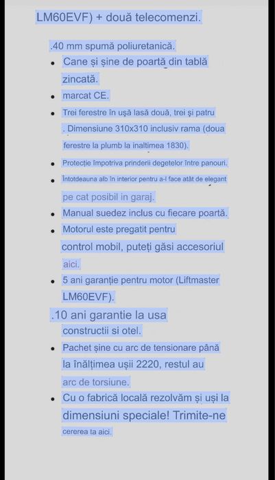 poartă de garaj electronică cu senzori nou nouță