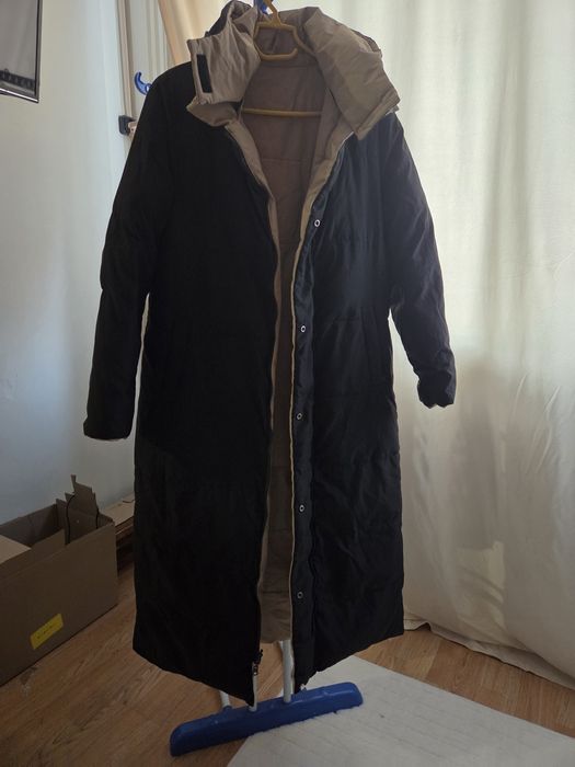 Куртка чёрная длинная