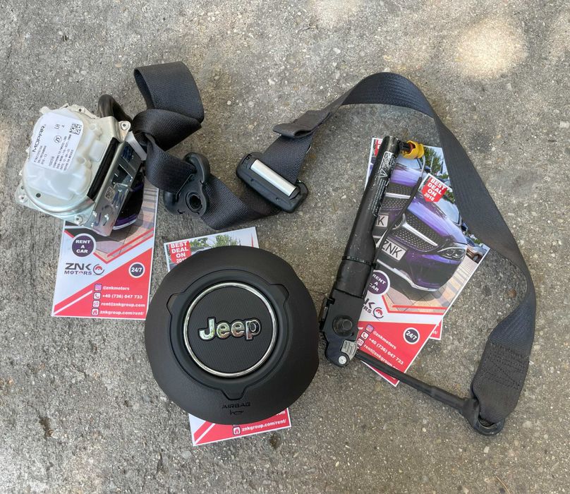 Jeep Wrangler Rubicon airbag volan dual stage - set centuri siguranta