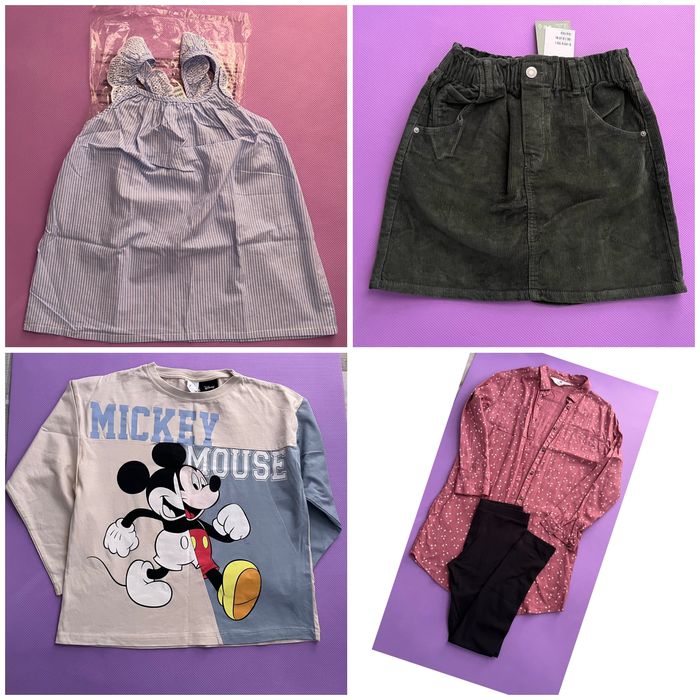 Лот: Ново блуза H&M, нова пола H&M, клин Zara, рокля H&M, тениска Zara.