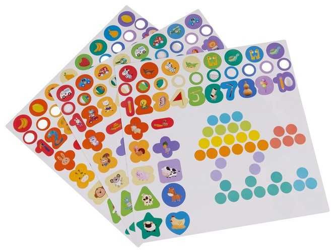 Дървен пъзел 7в1 с топчета пъзел рингове монтесори мозайка с риболов