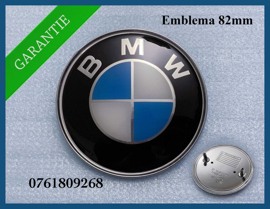Emblema logo BMW pentru capota / portbagaj 82mm