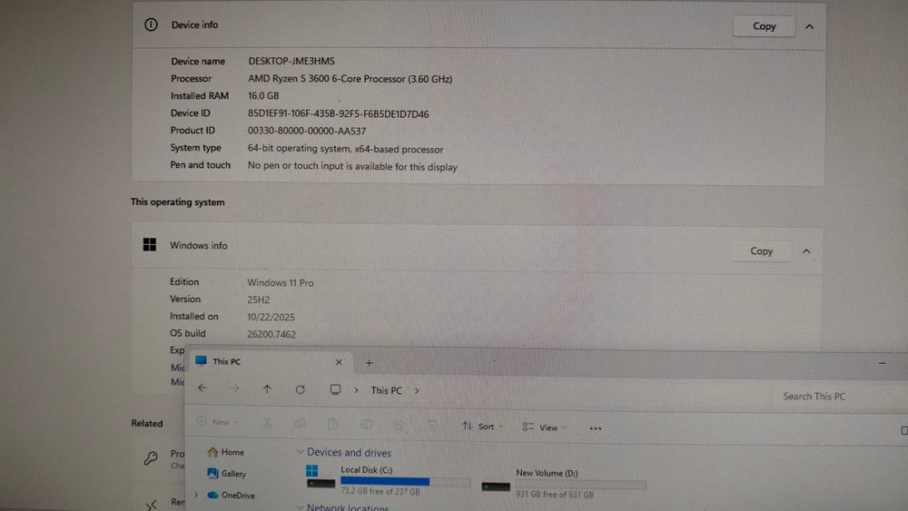 Продавам геймърски компютър RYZEN 5 3600 16GB 1070TI 250GB 1TB