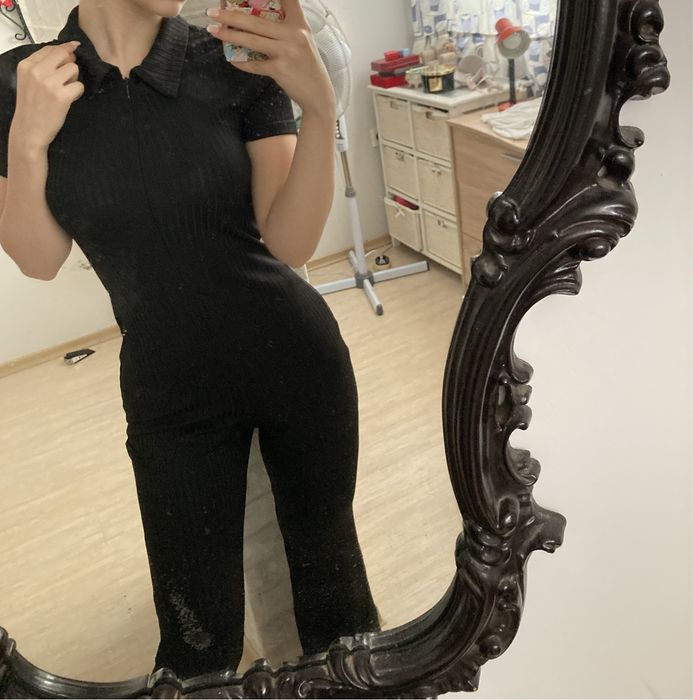 Дълъг гащеризон с къс ръкав