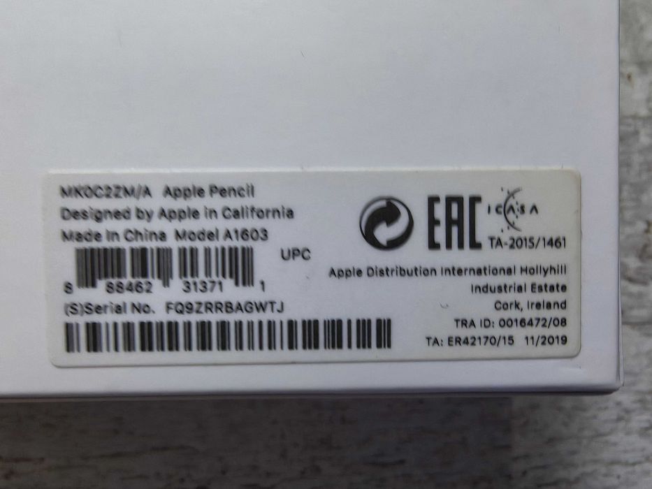 Apple Pencil (1st Generation), model MK0C2ZM/A (A1603). Nou, în ambalajul original!