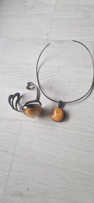 Bijuterii argint 925 cu chihlimbar