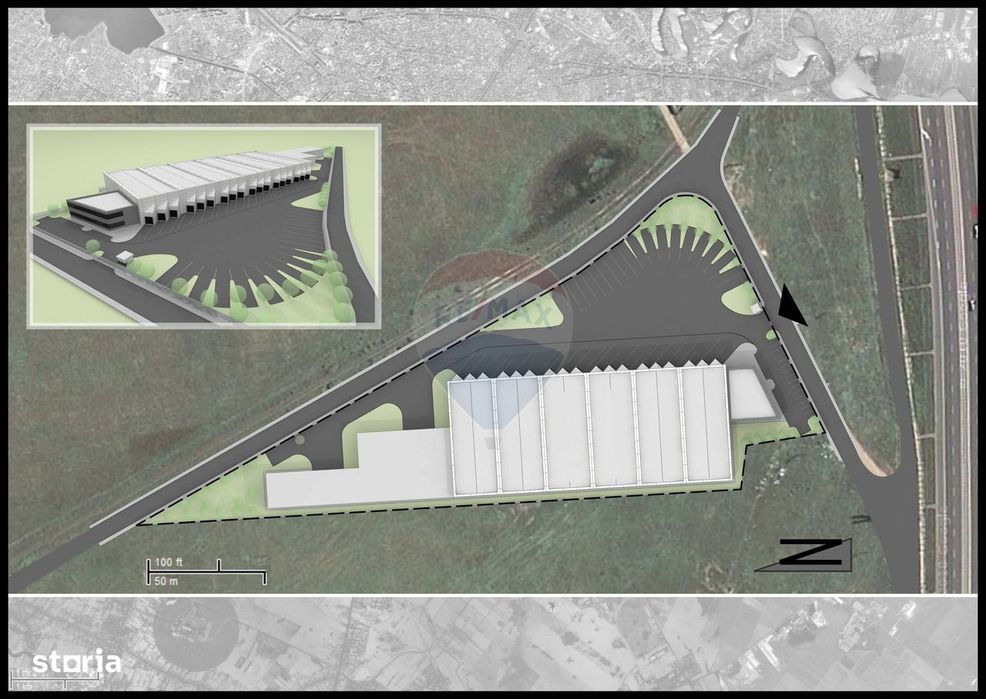 Teren 2Ha Drumul Intre Tarlale - A2, pretabil hale + birou