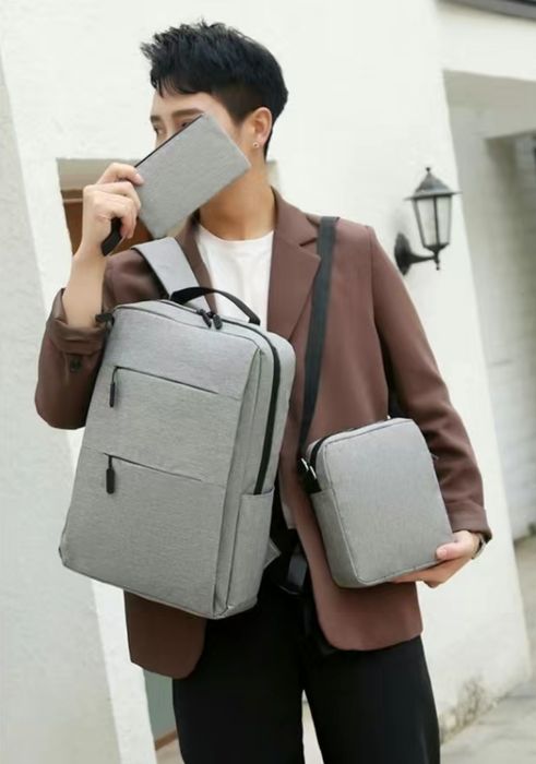 Мужской рюкзак для ноутбука комплект 4 в 1 сумка usb провод