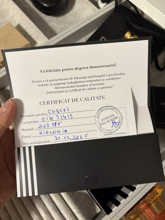 Cercei aur galben 14K B&B noi nepurtați