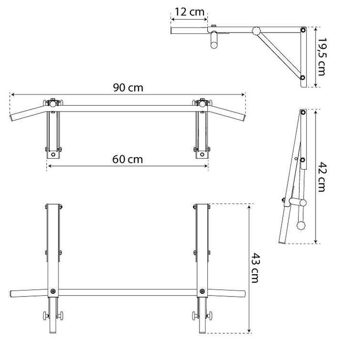 НОВ лост за набиране за СТЕНА с три хвата/ монтира се на стена