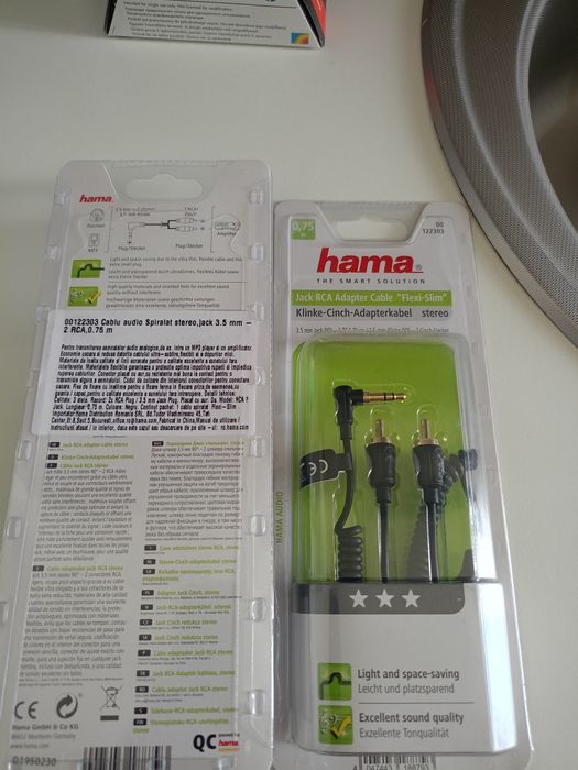 Vând cablu adaptor pentru amplificator cu mufa jack,nou nouț , calitat