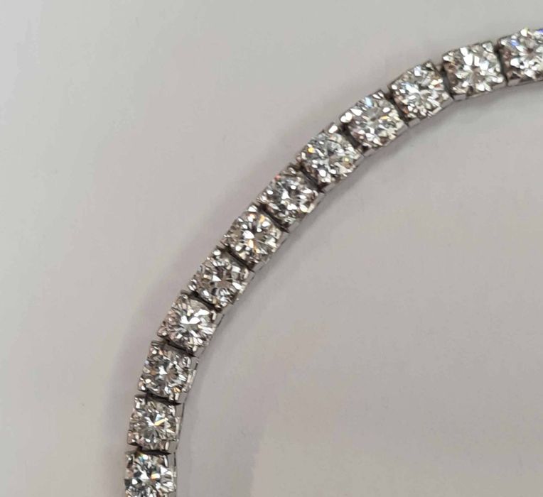 Brățară tennis din aur alb 18k cu diamante naturale 7.00 ct