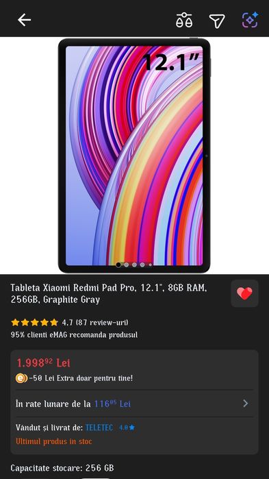 tableta redmi pad pro 8ram