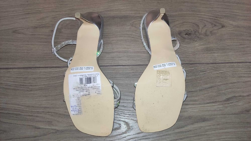 Елегантни маркови дамски сандали с камъни BSB, номер 37