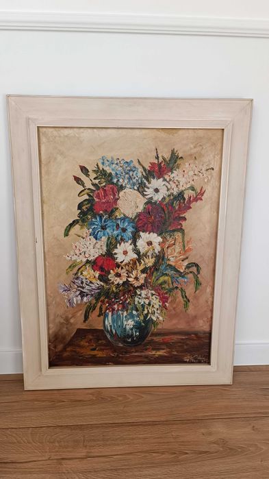 Картина "Цветя" - масло върху платно - SAMOC  - 85/64см