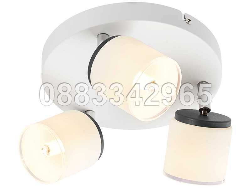НОВИ! Спот бар с 3 въртящи спота 3 броя LED крушки G9 бял мат