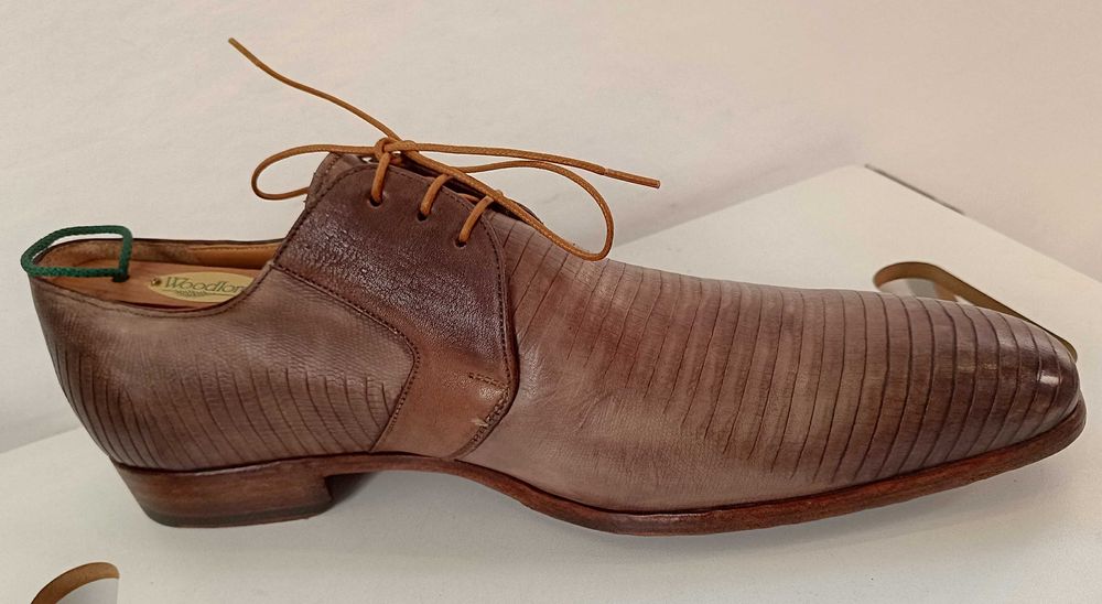 Pantofi de lux 44.5 45 45.5 de lux GREVE NOI lucrati manual piele embo