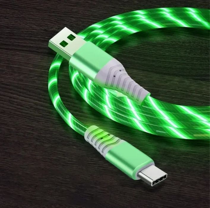 Шнур для быстрой зарядки, светящиеся USB- кабель
