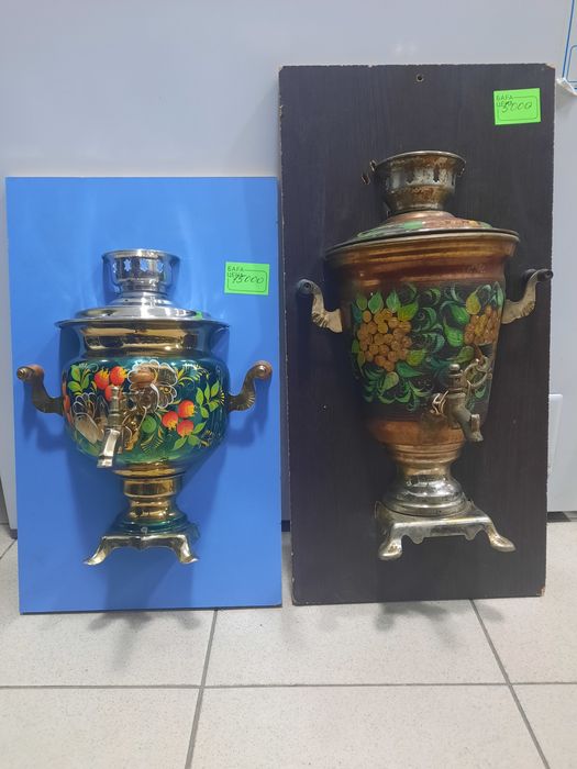 Панно Самовар,  латунь.