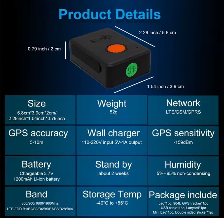 GPS sinotrack, 4G ST 904L
