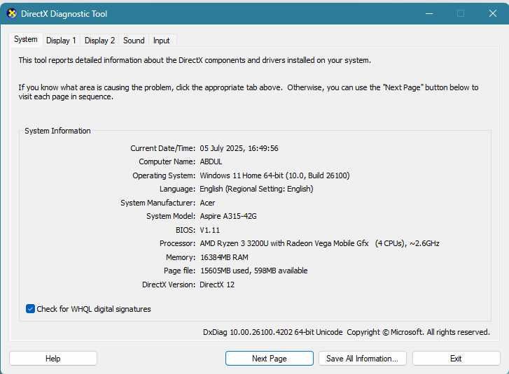 Noutbuk Acer Aspire 3 16/512 Gb
