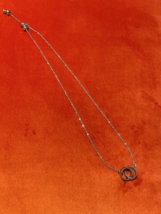 Colier stil Cartier Love, argintiu, oțel inoxidabil