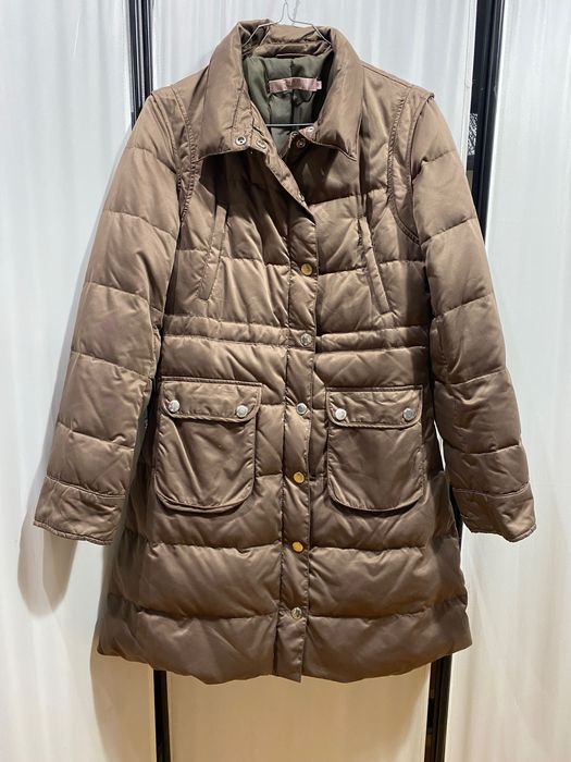 Палто с пух Red Valentino в кафеникаво каки