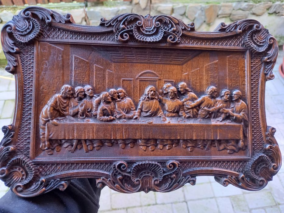 Cina cea de taina. Sculptura în lemn de cires