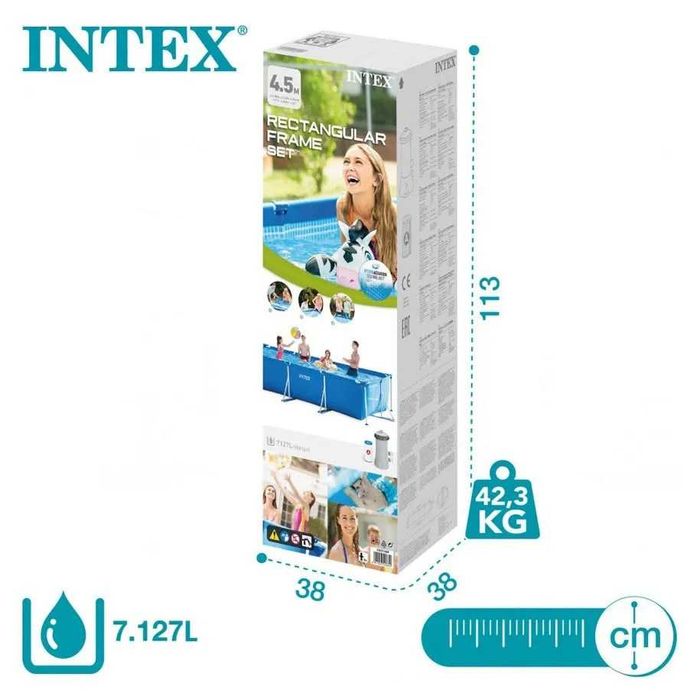 Сглобяем басейн Intex Rectangular Frame 28274NP, правоъгълен, 450 x 220 x 84 см