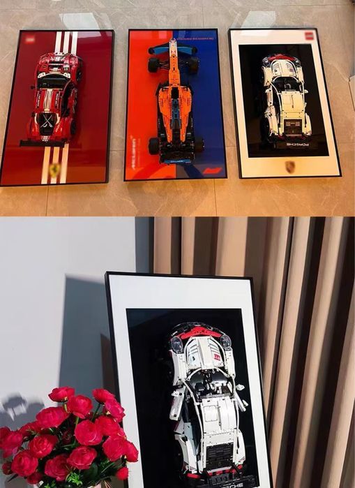 Машинка Porsche в сборе с постером