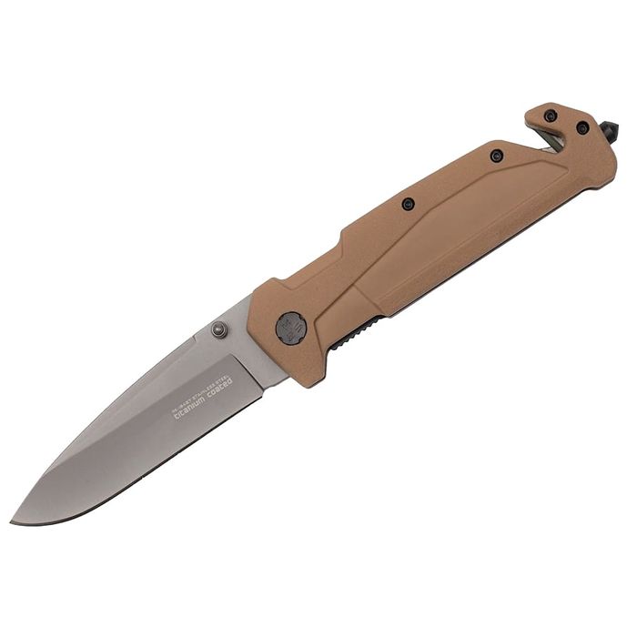 Briceag vanatoare General Assault, otel, 21.5 cm, bej, teaca inclusa