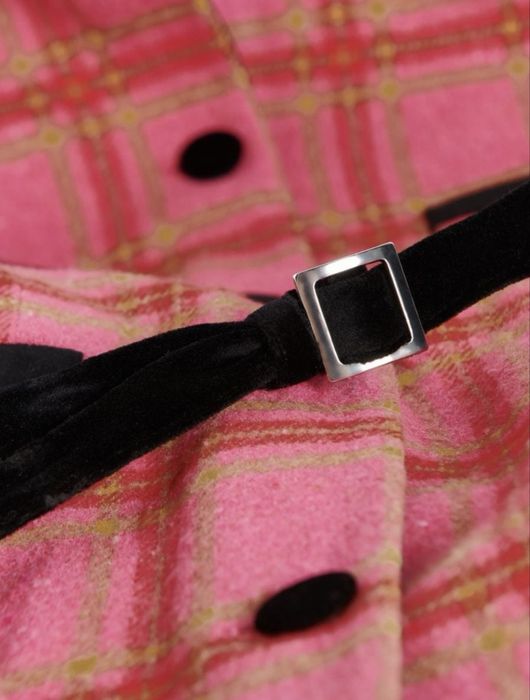 Кариран блейзър с кадиф. коланче и пола от Reserved (special edition)