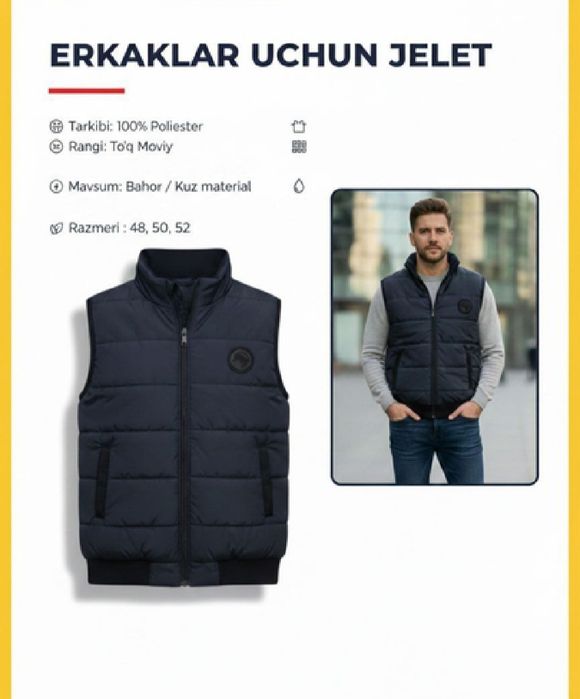 Murskoy jilet ( nimcha ) optomga. 48 dan 52 gacha