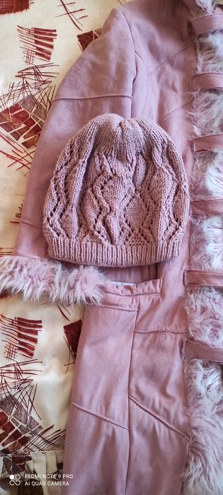 Палто+шапка,ръкавици,плетено поло