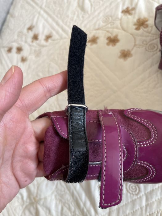 Pantofi ghetute mov Melania 21 piele naturala lacuita si intoarsa