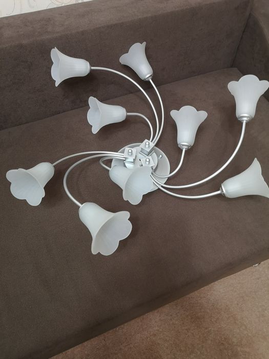 Lustră, candelabru 9becuri,argintiu gri