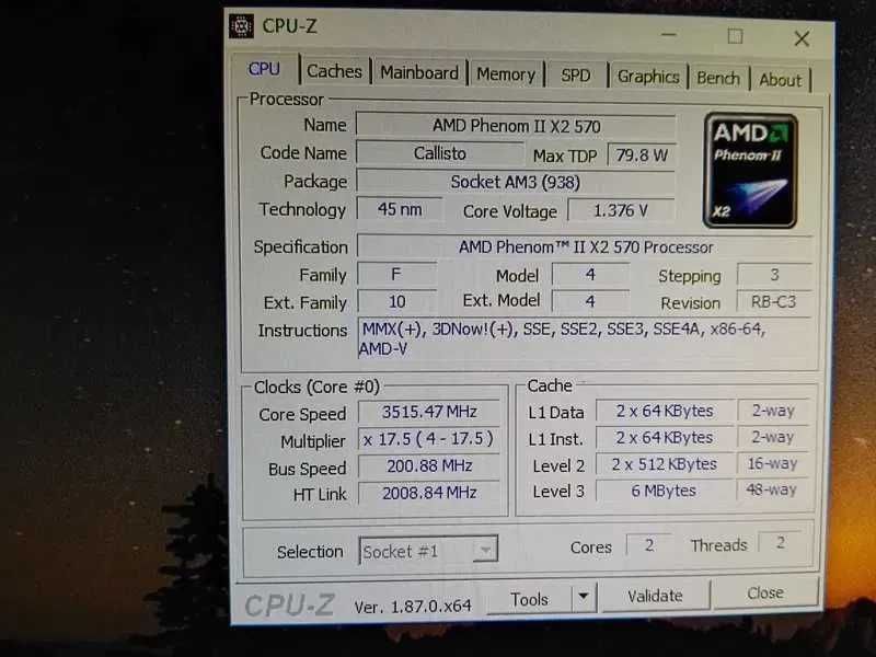Процесор AMD Phenom II X2 570 3.5GHz-3.92GHz Black Edition 7MB кеш,АМД