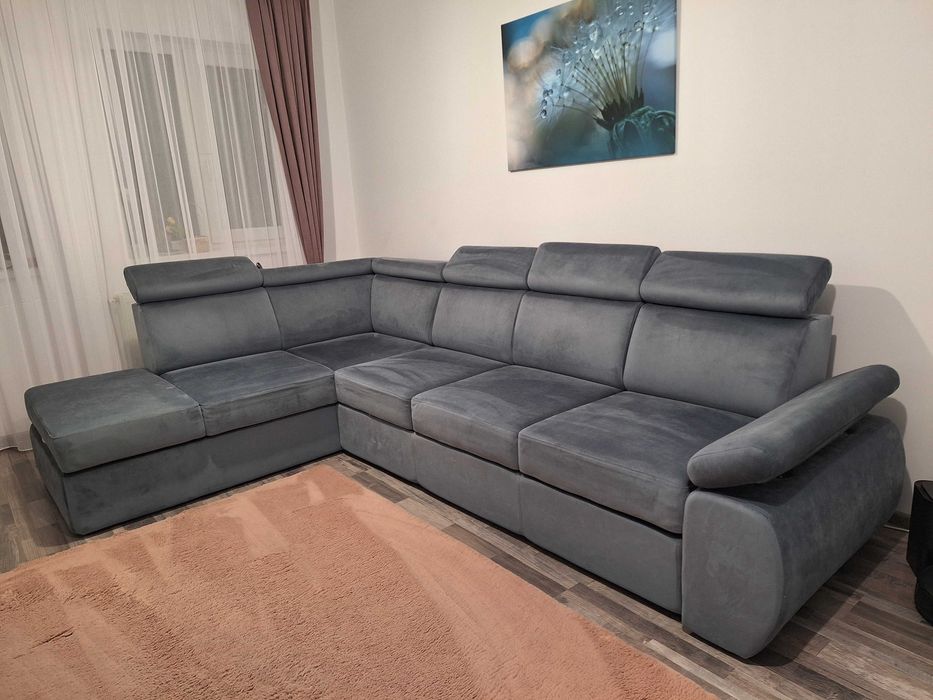 Canapea colțar extensibil,  ladă depozitare