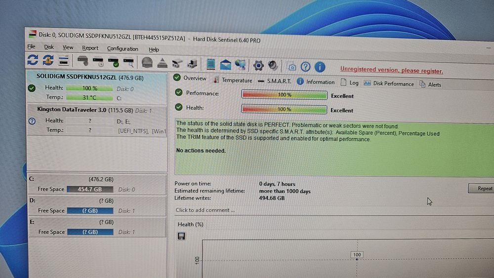 SSD 512GB WD/Solidigm m2 NVMe gen4